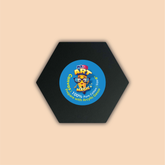 6-Inch Black Hexagon Canvas Board